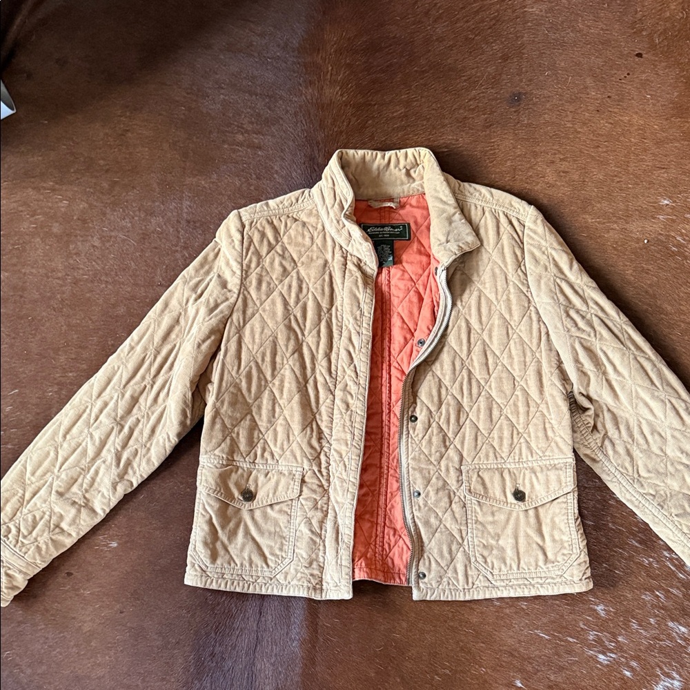 Eddie Bauer women’s tan Quilted Jacket, size M